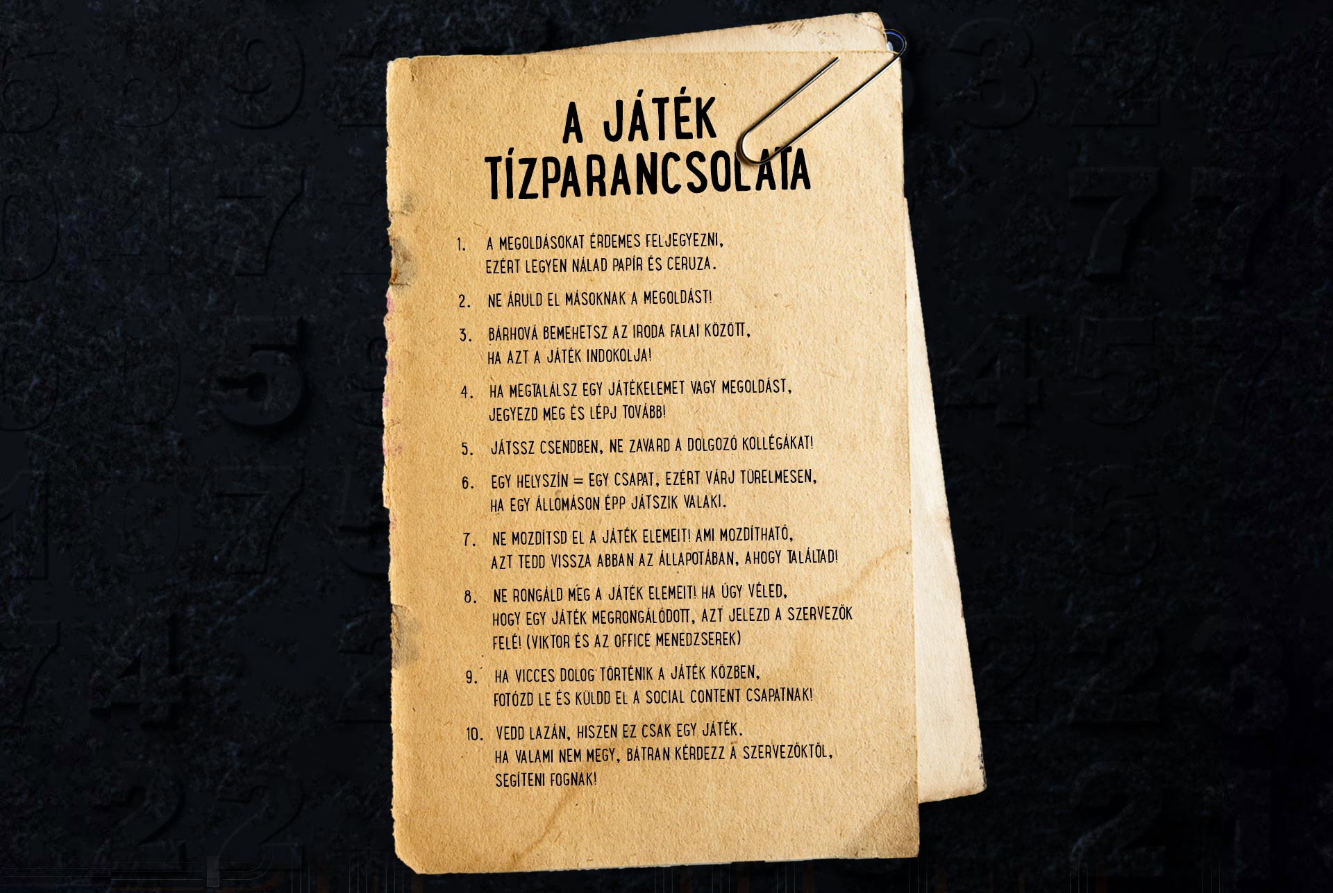 A játék tízparancsolata